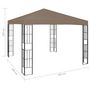 Voir la diapositive 6 : VIDAXL Tonnelle avec guirlande lumineuse a LED 3x3 m Taupe