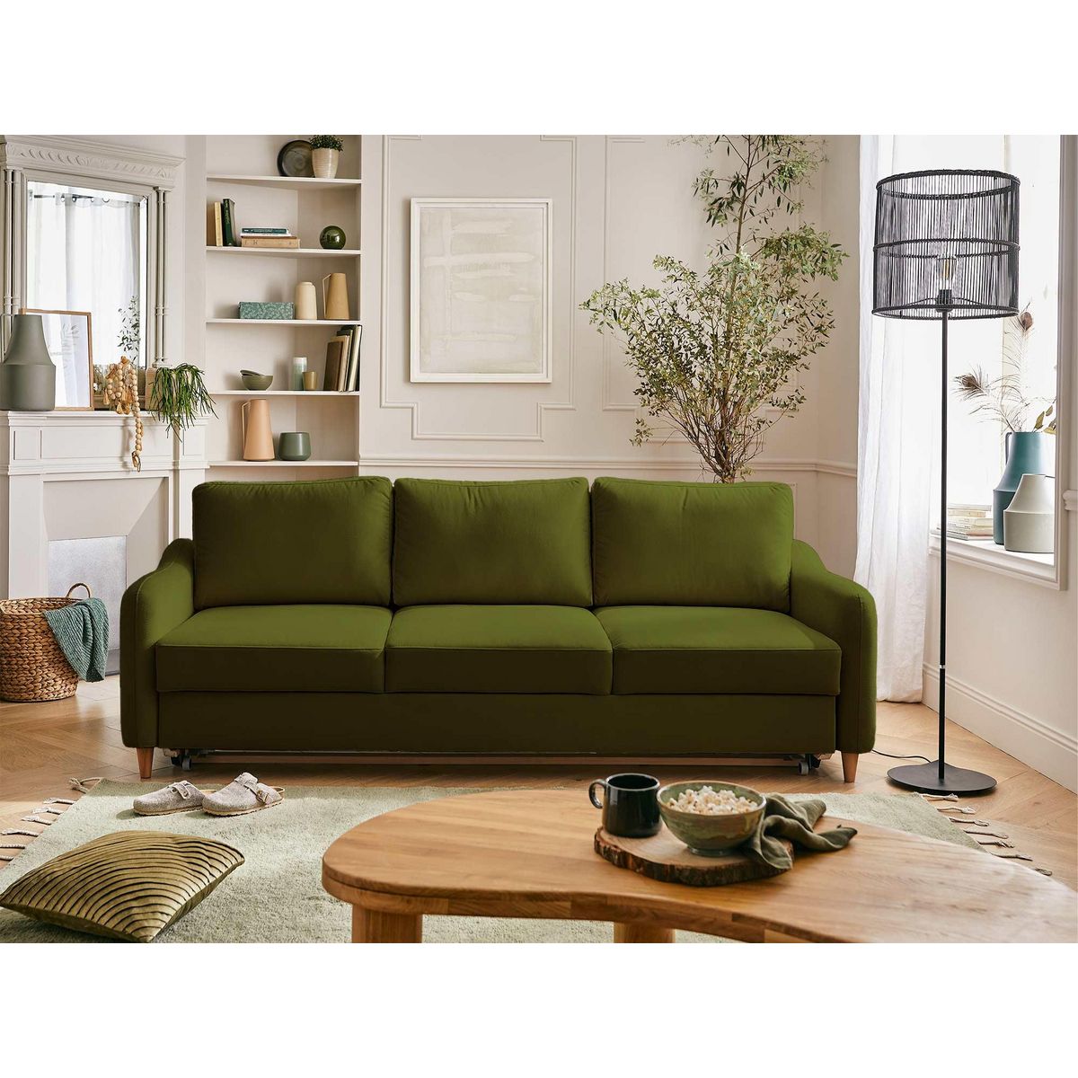 LISA DESIGN Will - canapé 3 places - convertible - en tissu