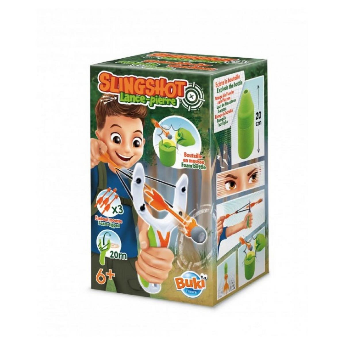 BUKI Lance Pierre Portable avec 3 Fléchettes Sécurisées pour Enfants