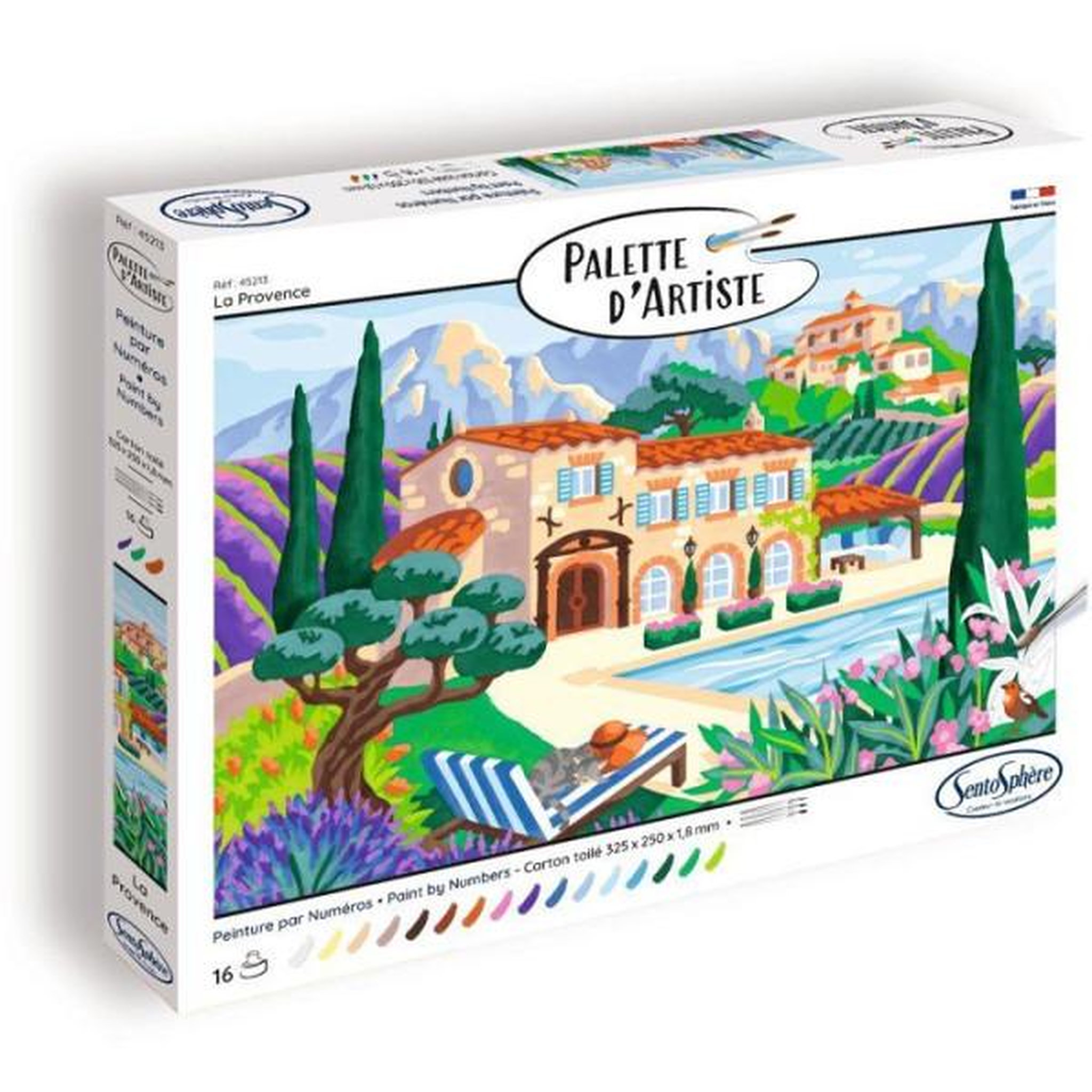 Sentosphere Peinture acrylique - sentosphere - palette d'artiste - la provence - peinture a numéro pour adulte - tableau en carte toilée