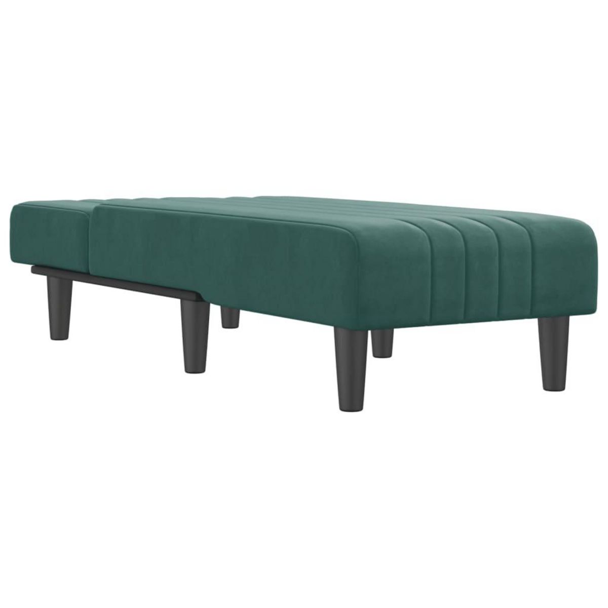 VIDAXL Chaise longue vert fonce velours
