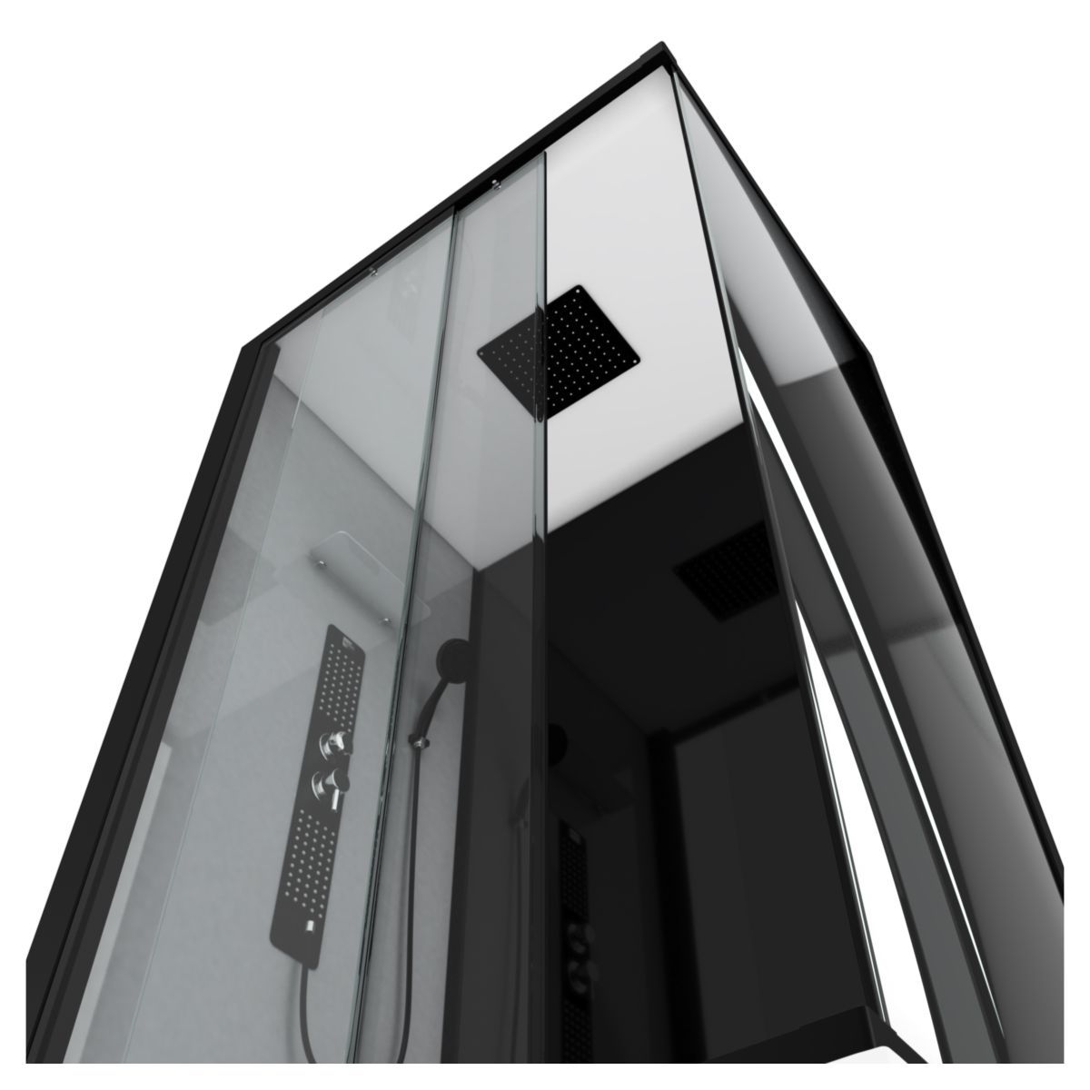 Aurlane Cabine de douche rectangle noire 80x110 cm - POZZY 3