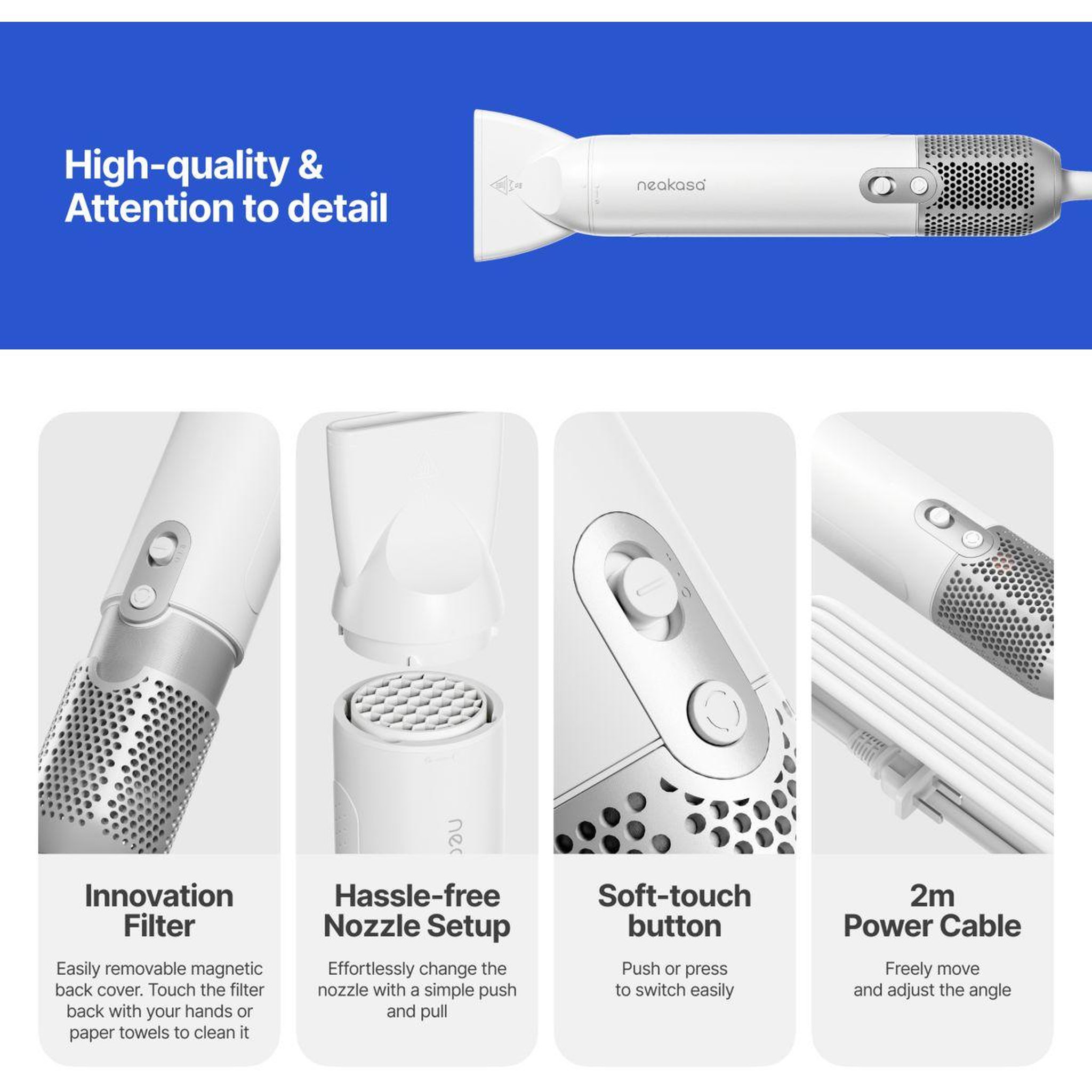Voir la diapositive 5 : NEAKASA Kit de toilettage de toilettage f1 pour animaux