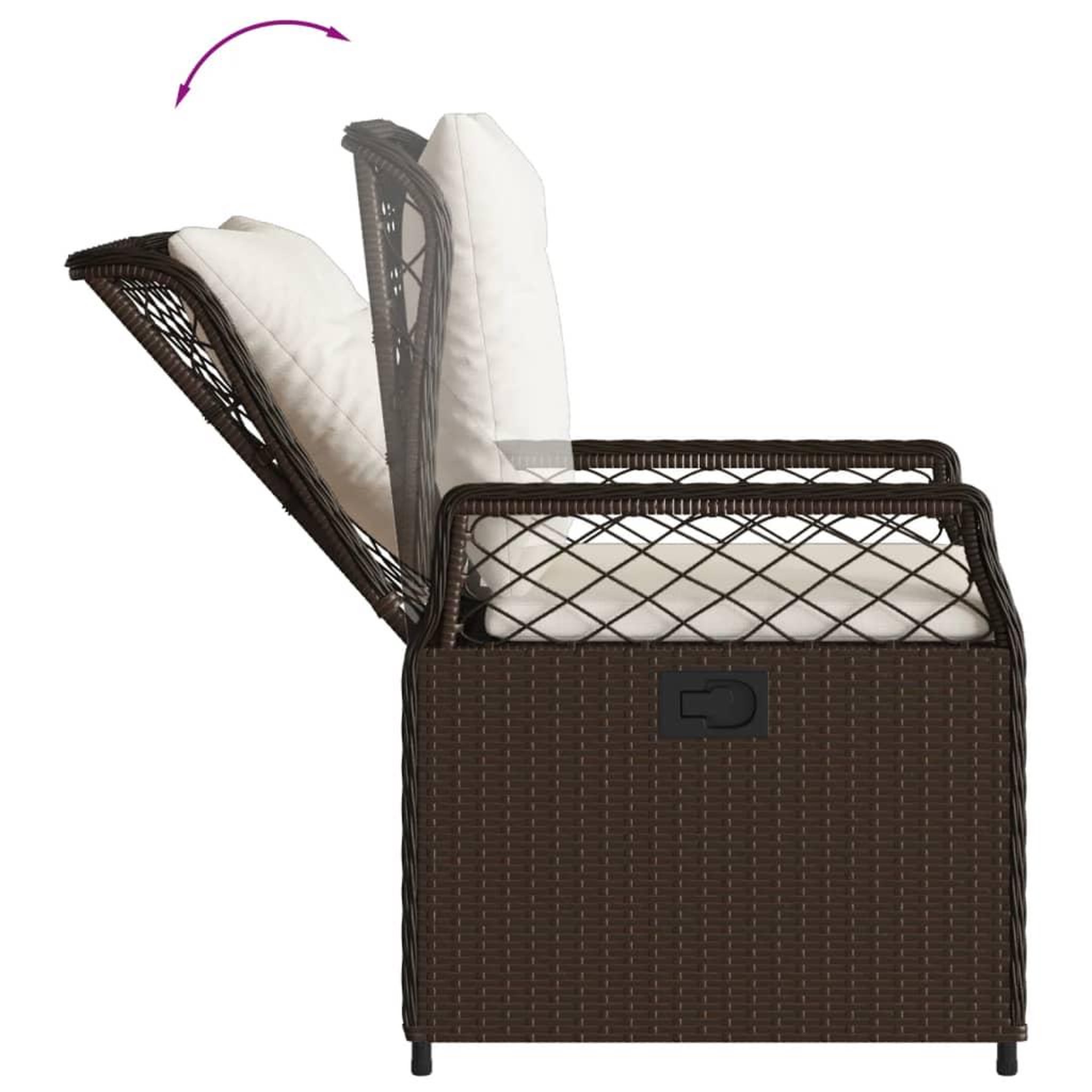Voir la diapositive 5 : VIDAXL Ensemble a manger de jardin et coussins 9 pcs marron poly rotin