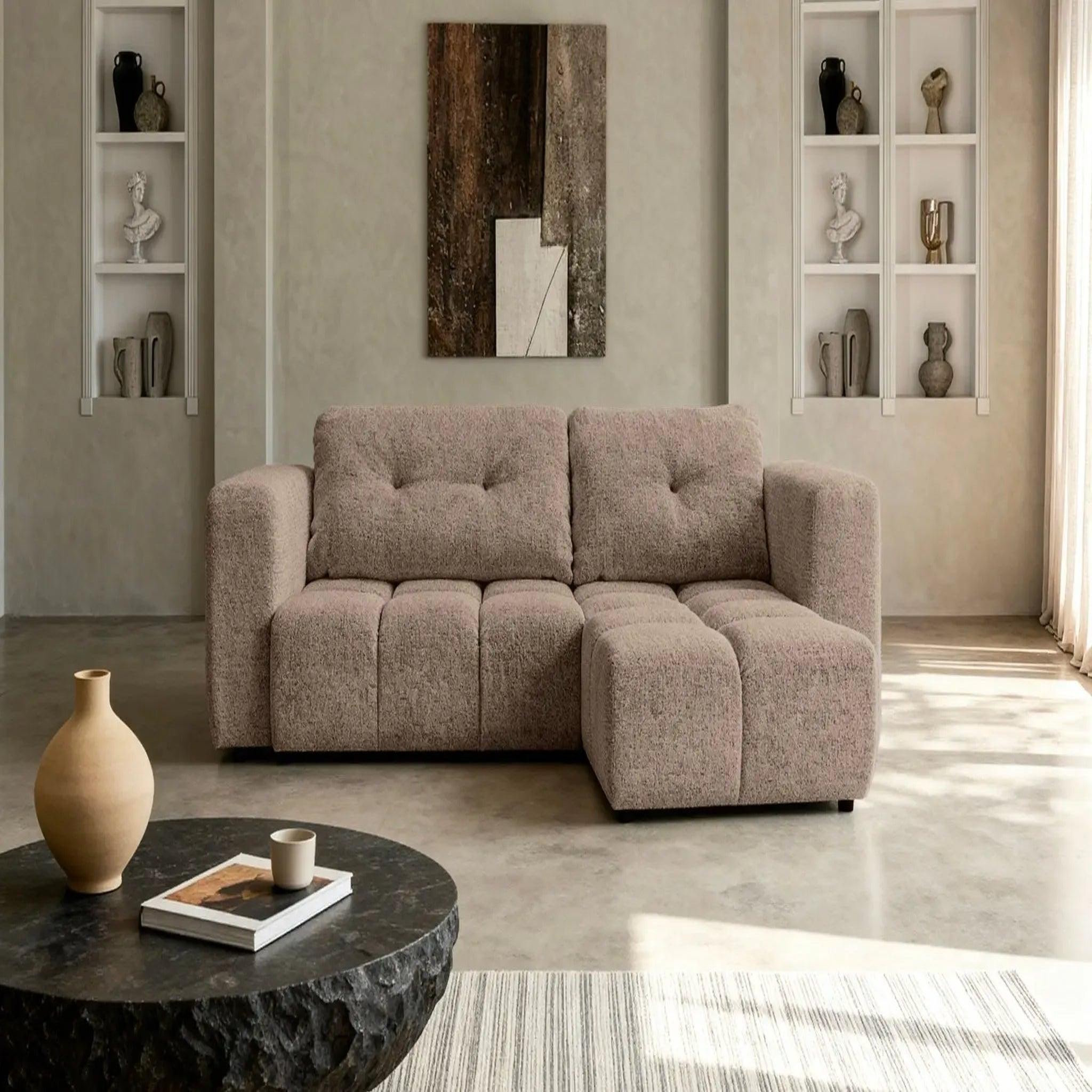 Voir la diapositive 3 : CASANOVA PARIS Romy 3 places - canapé d'angle convertible tissu chenille 3 places