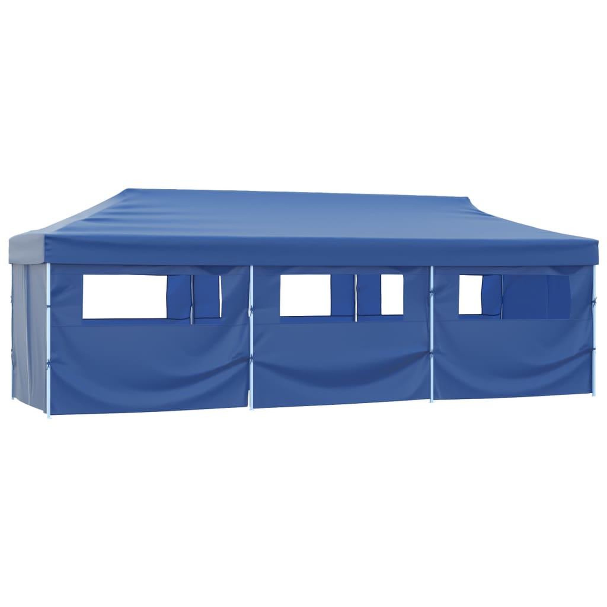 Voir la diapositive 1 : VIDAXL Tente de reception pliable avec 8 parois 3x9 m Bleu