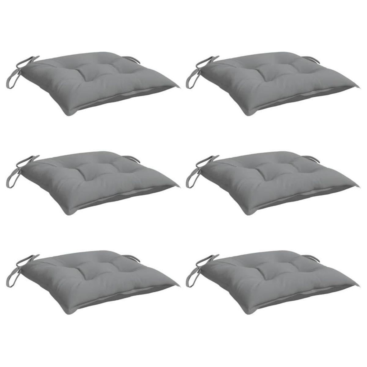 VIDAXL Coussins de chaise lot de 6 gris 40x40x7 cm tissu oxford