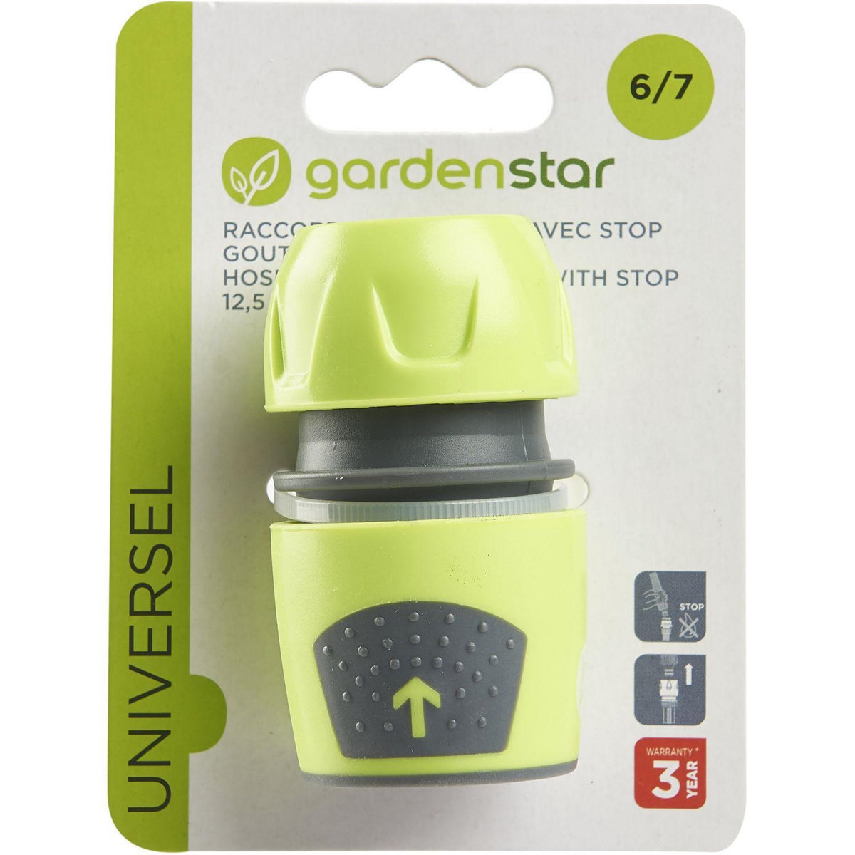 GARDENSTAR Raccord tuyaux d'arrosage - 5/8 - 1/2 - 3/4