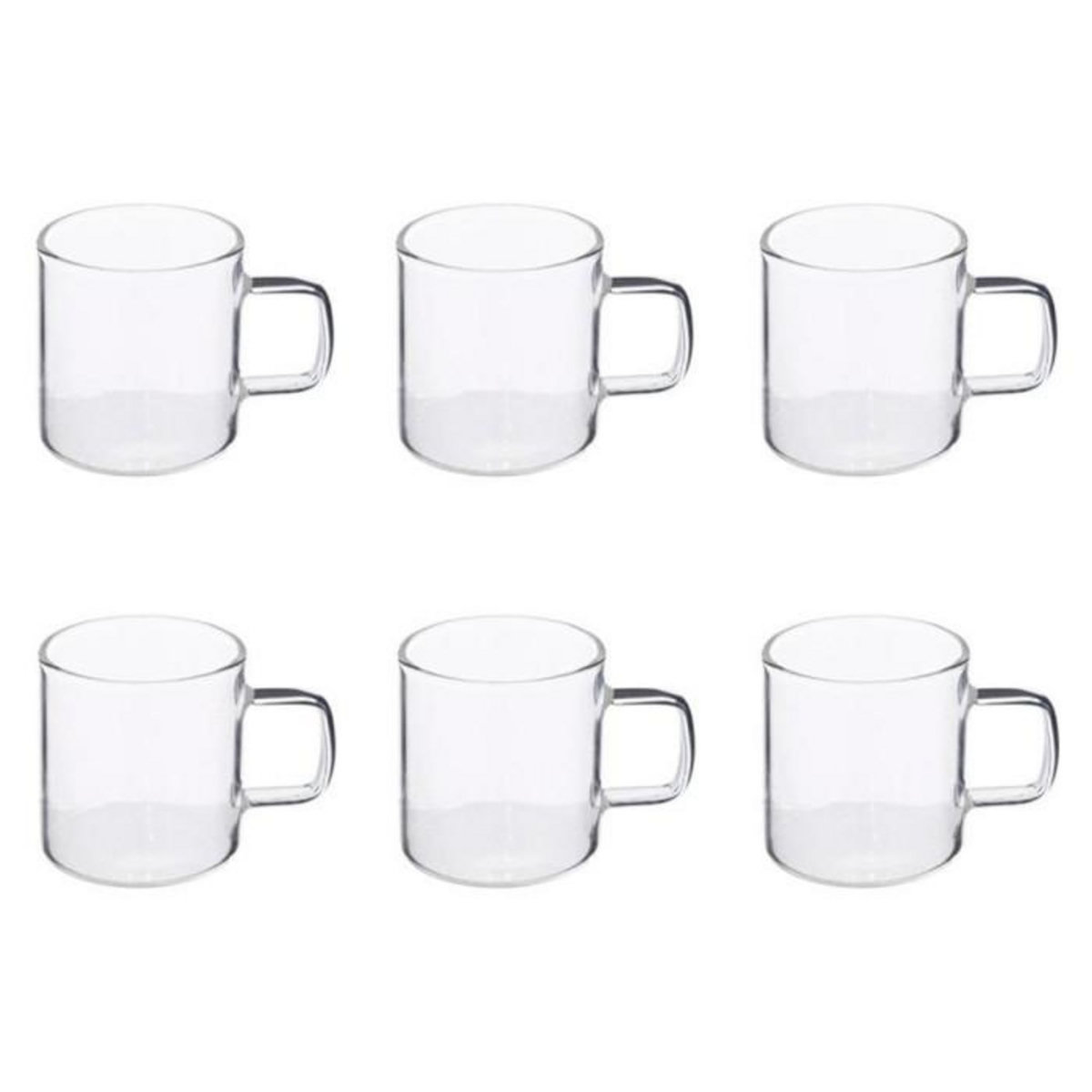 SECRET DE GOURMET Lot de 6 Tasses à Café en Verre  Mia  10cl Transparent