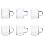 SECRET DE GOURMET Lot de 6 Tasses à Café en Verre  Mia  10cl Transparent
