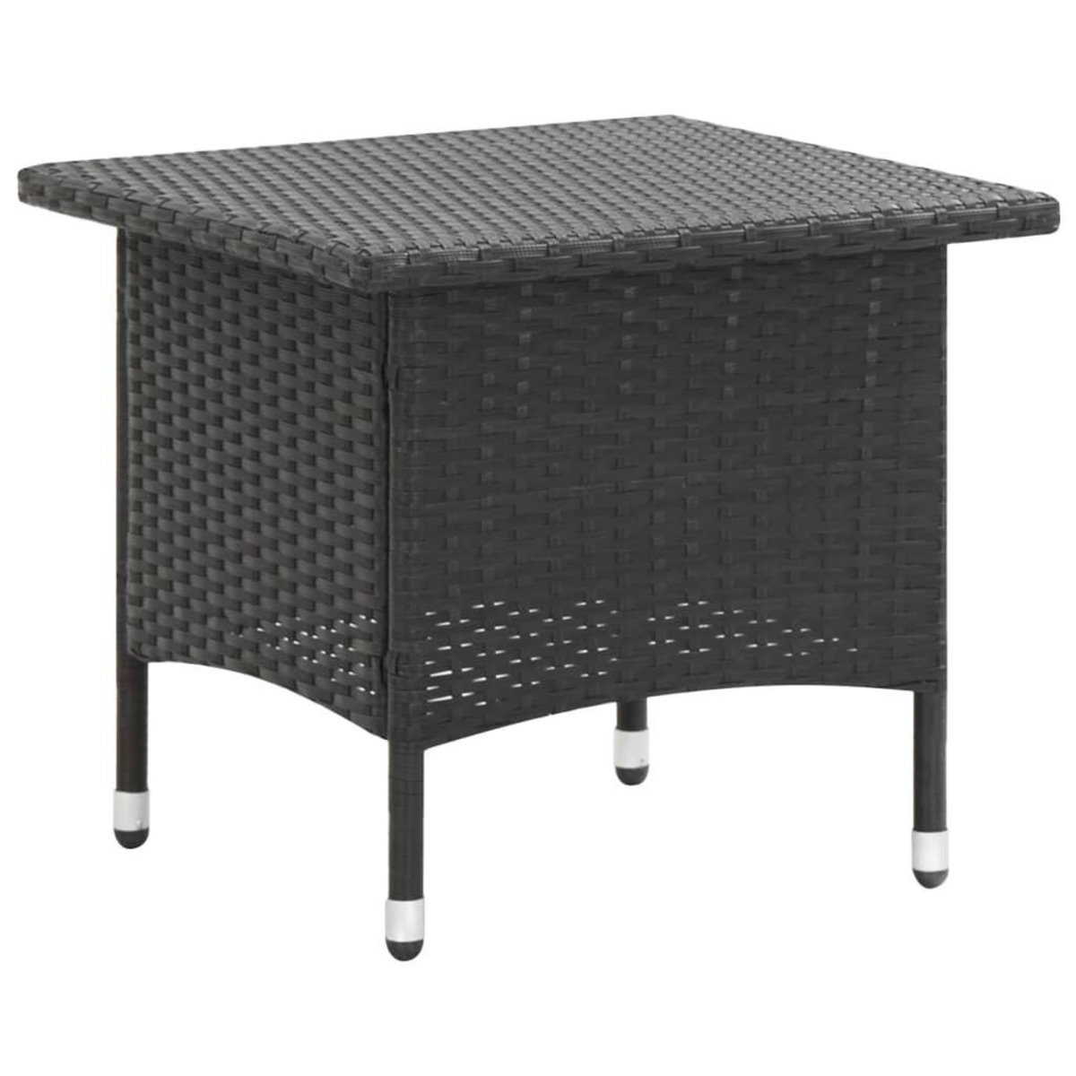VIDAXL Table a the Noir 50x50x47 cm Resine tressee