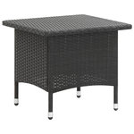 VIDAXL Table a the Noir 50x50x47 cm Resine tressee
