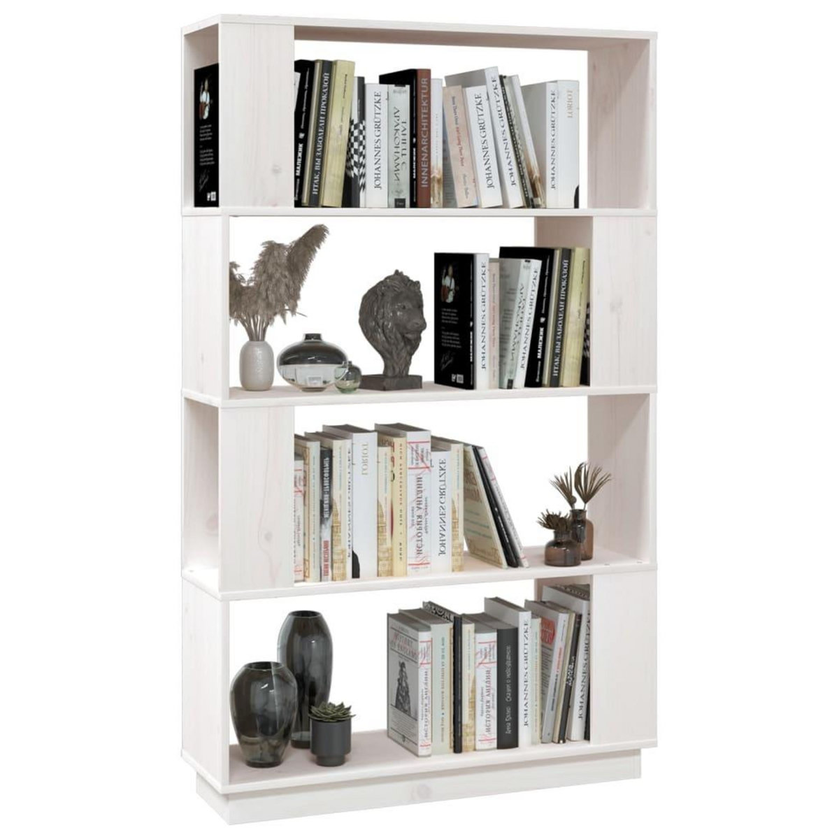 VIDAXL Bibliotheque/Separateur de piece Blanc 80x25x132 cm Pin massif