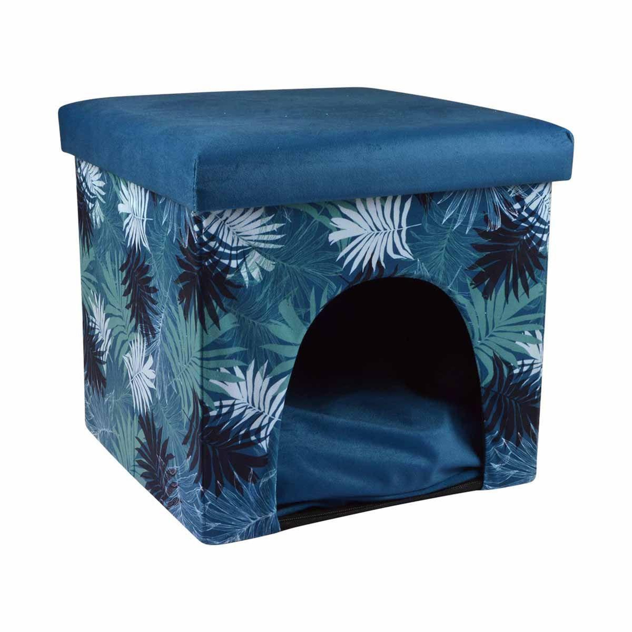 LOVE STORY Niche cube 2 en 1 pour animaux  eden  35cm bleu