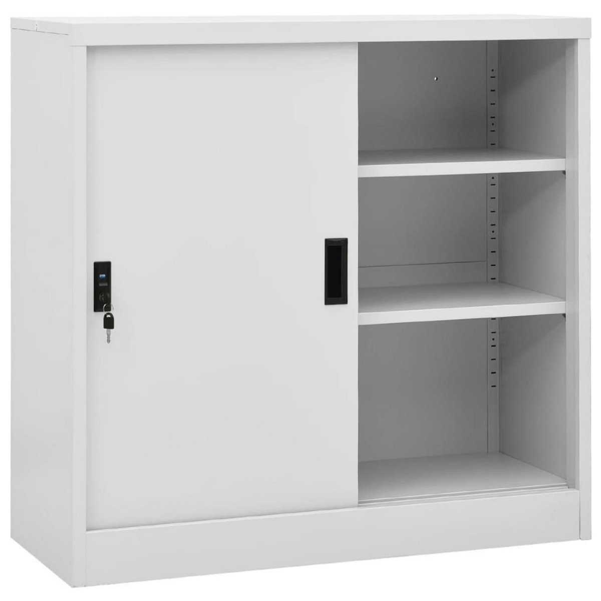 VIDAXL Armoire de bureau porte coulissante Gris clair 90x40x90cm Acier