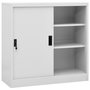 Voir la diapositive 1 : VIDAXL Armoire de bureau porte coulissante Gris clair 90x40x90cm Acier