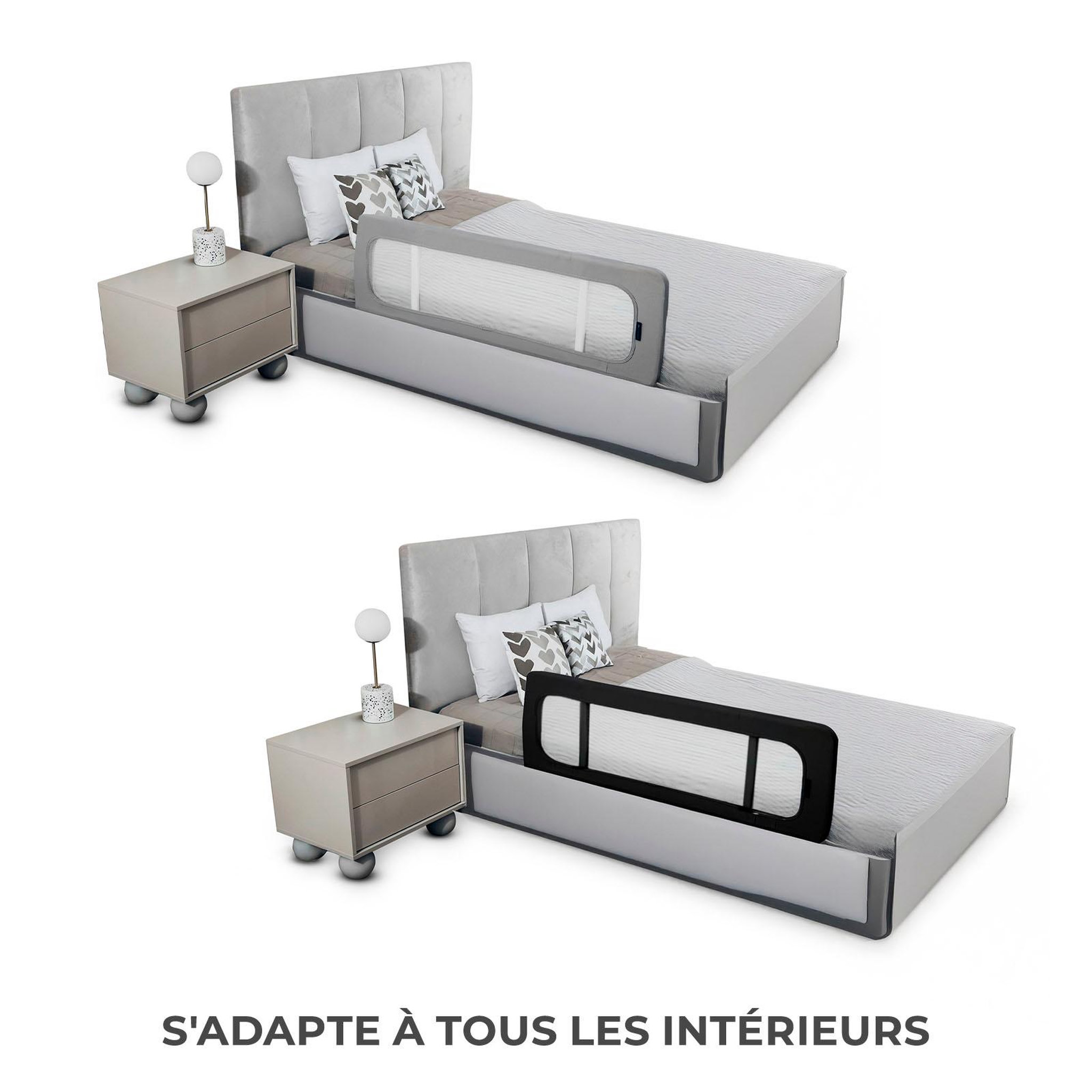 Voir la diapositive 5 : KINDERKRAFT Barrière de lit enfant pliable sécurisée