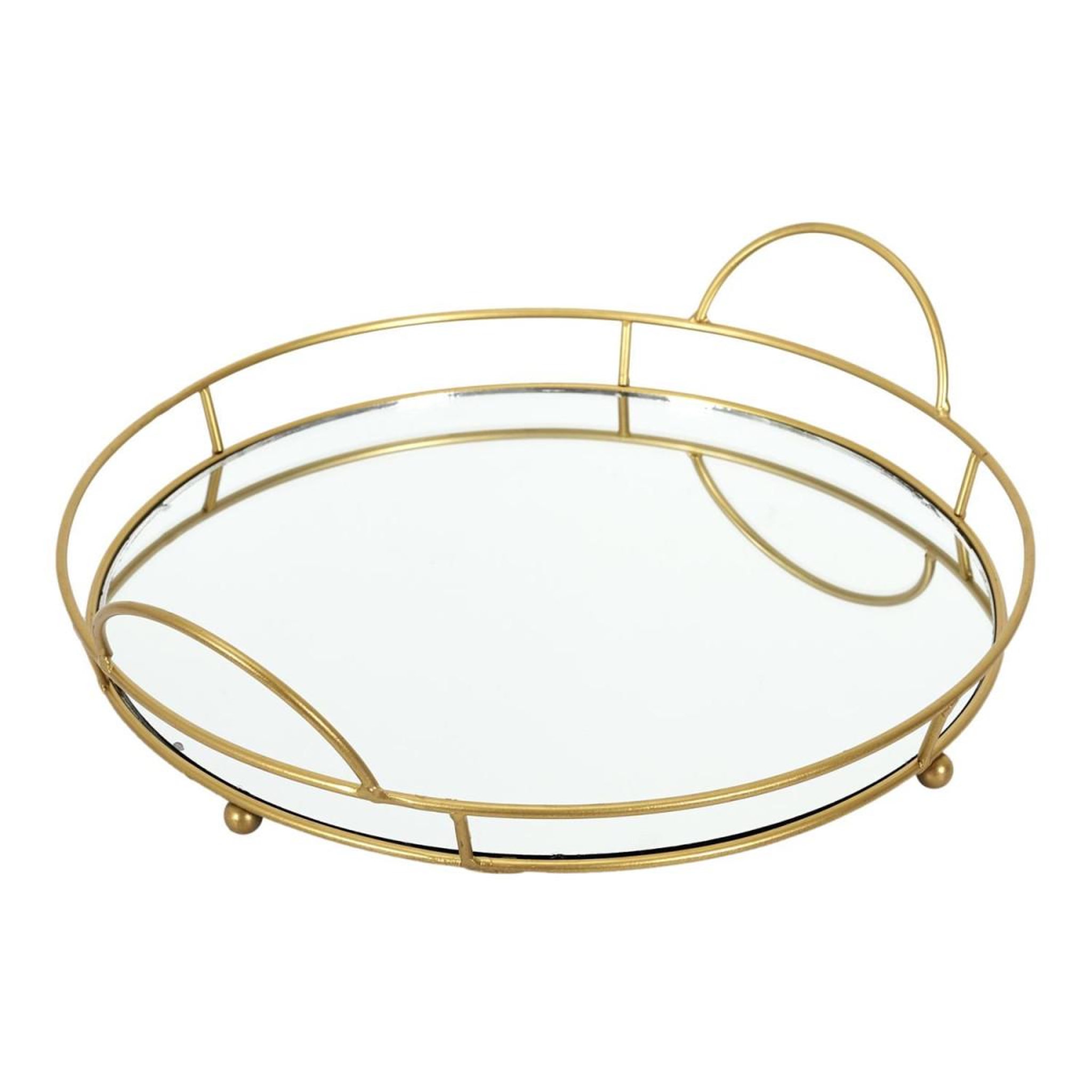 Voir la diapositive 1 : The Home Deco Factory Plateau de Présentation  Miroir  32cm Or