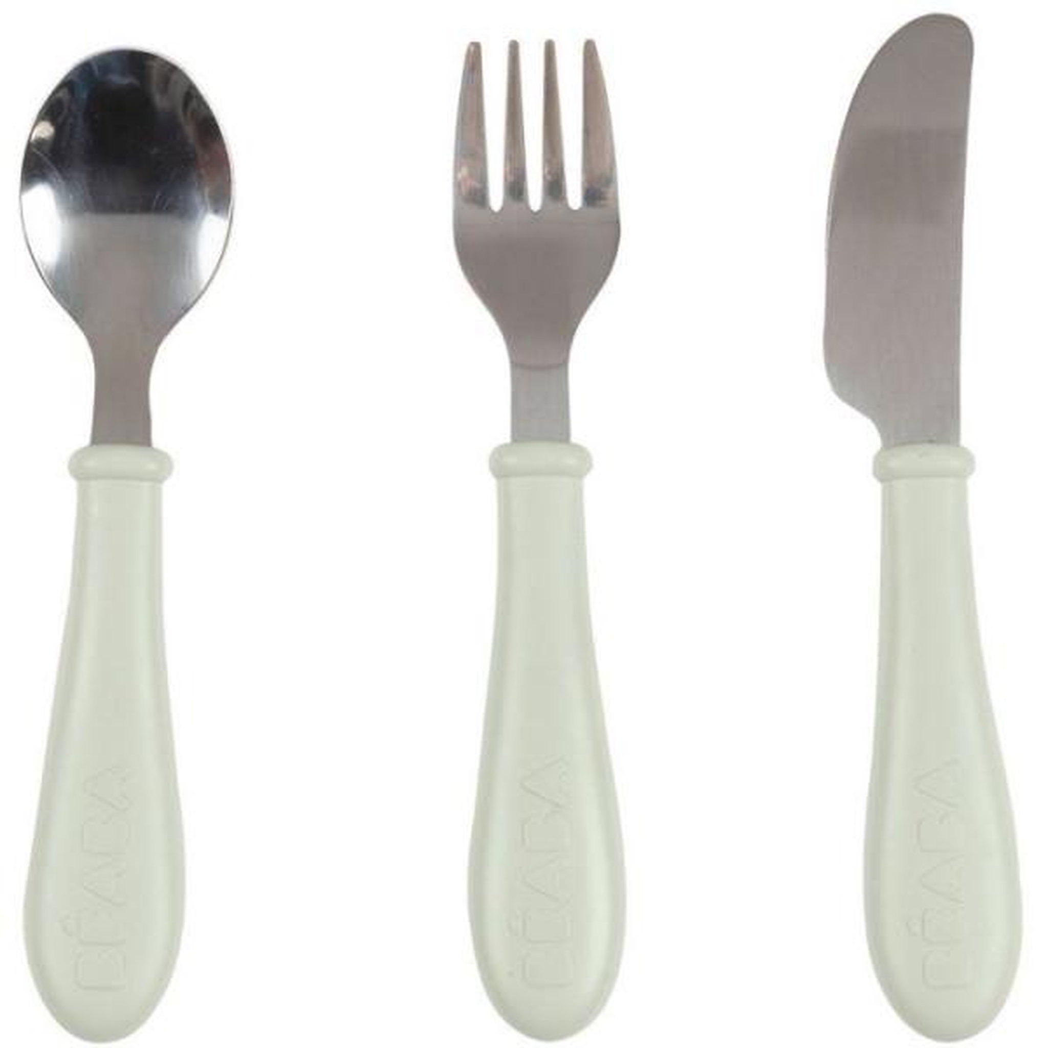 MARKET24 Set 3 couverts - beaba - inox - vert de gris
