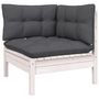 Voir la diapositive 5 : VIDAXL Salon de jardin 6 pcs avec coussins blanc bois de pin massif