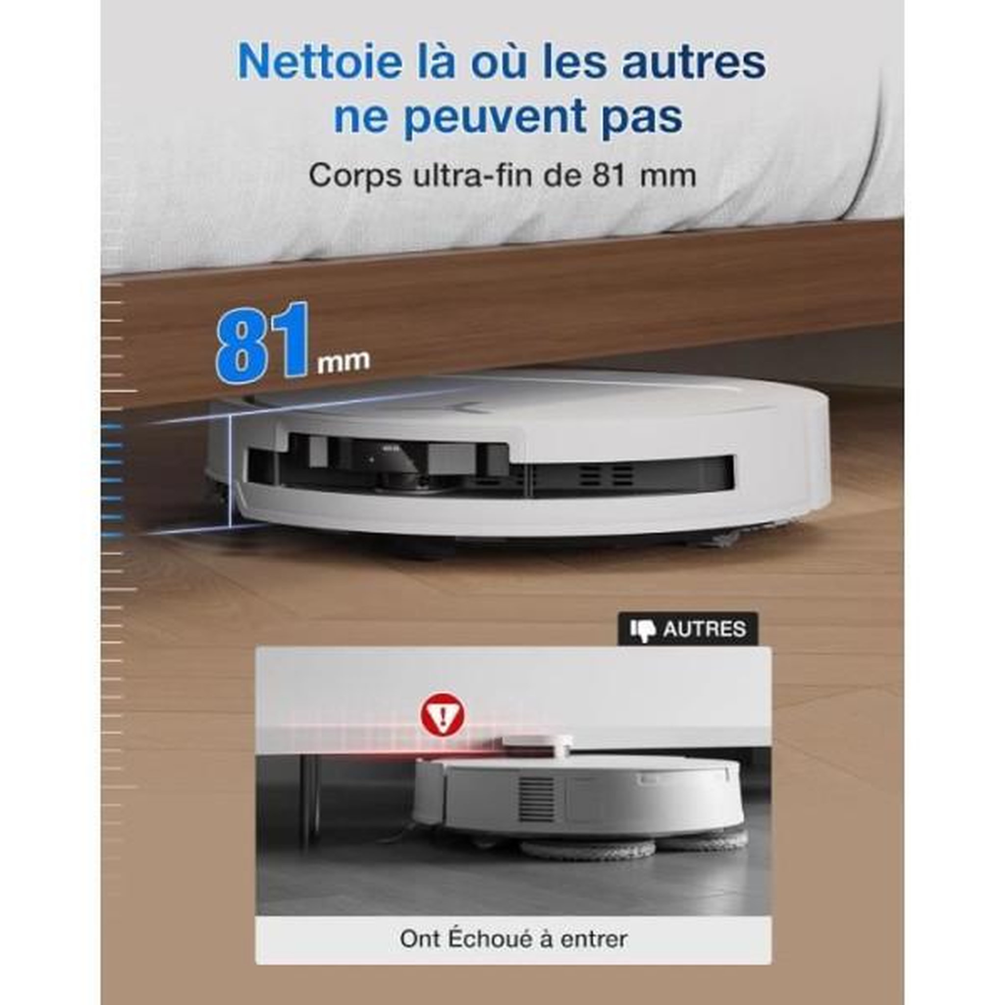 Voir la diapositive 6 : ECOVACS Robot Aspirateur Laveur Deebot T50 Omni Gen 2 EU blanc