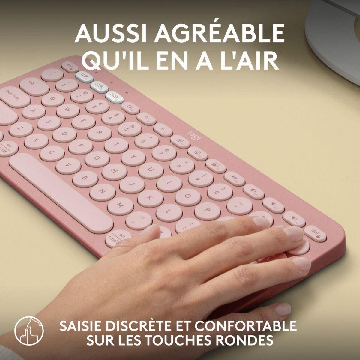 Logitech Clavier sans fil Pebble 2 K380s Rose