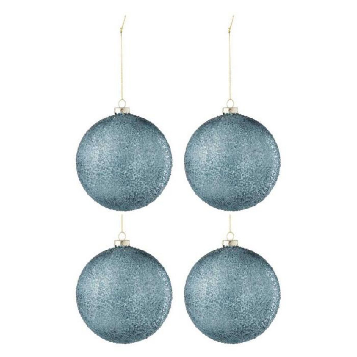 Paris Prix Lot de 4 Boules de Noël  Perla  12cm Bleu
