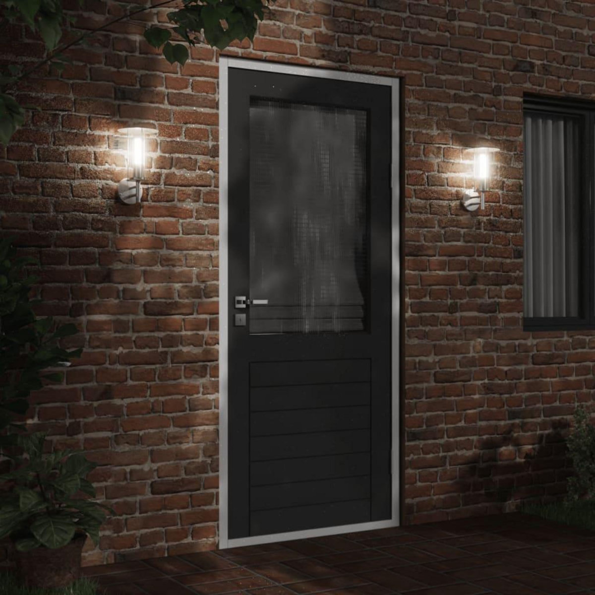 VIDAXL Applique murale d'exterieur argente acier inoxydable