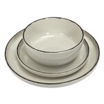 Paris Prix Service de Table 12 Pièces  Grès du Temps  27cm Beige