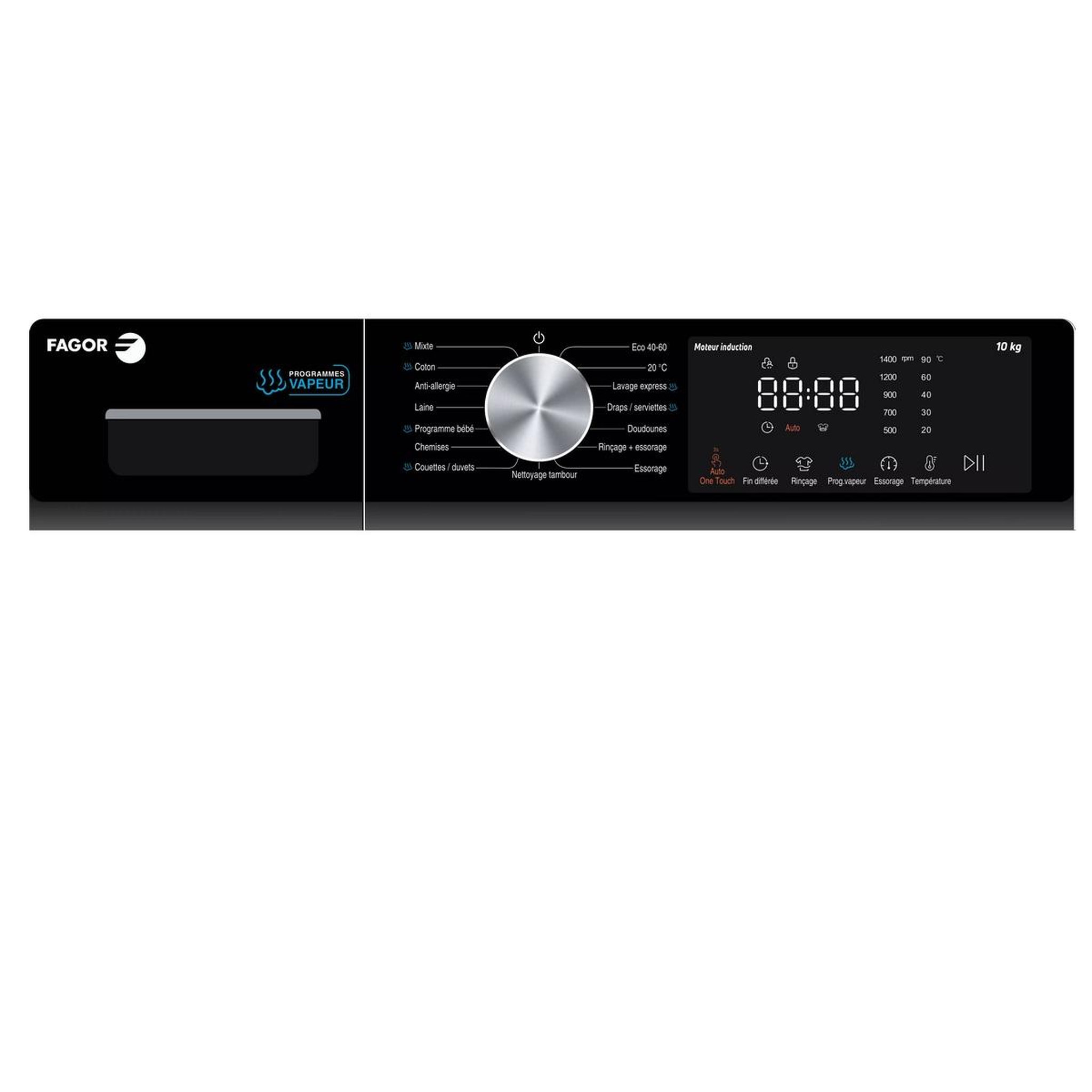 Voir la diapositive 3 : Fagor Lave-linge frontal 10kg 1400 tours/min - flf1014aitw