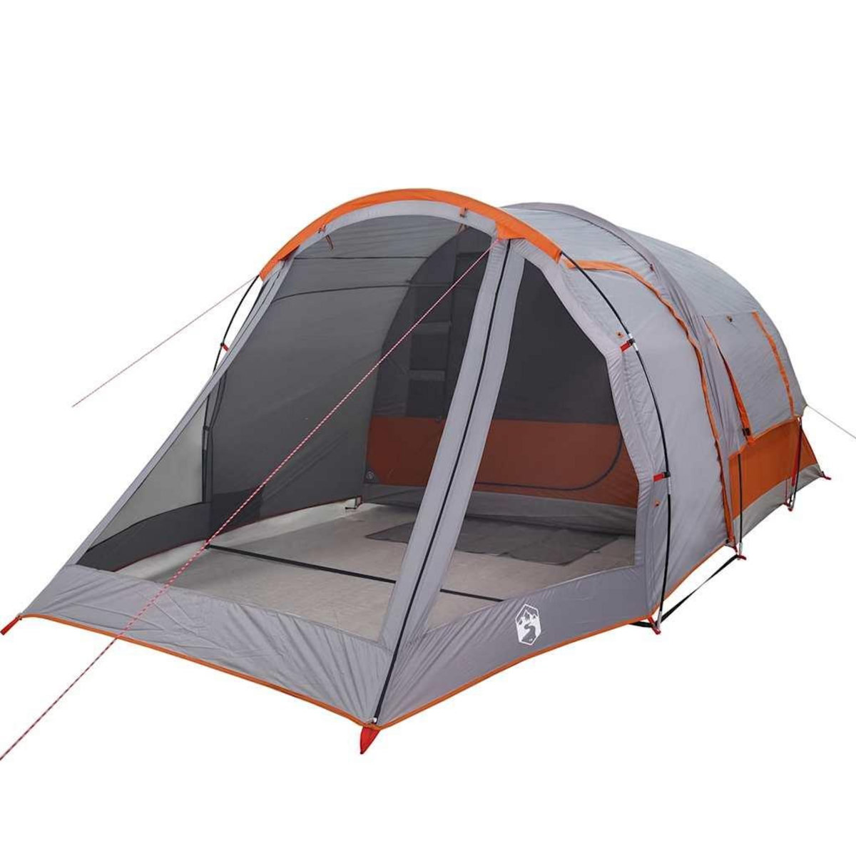 VIDAXL Tente de camping tunnel 4 personnes gris impermeable