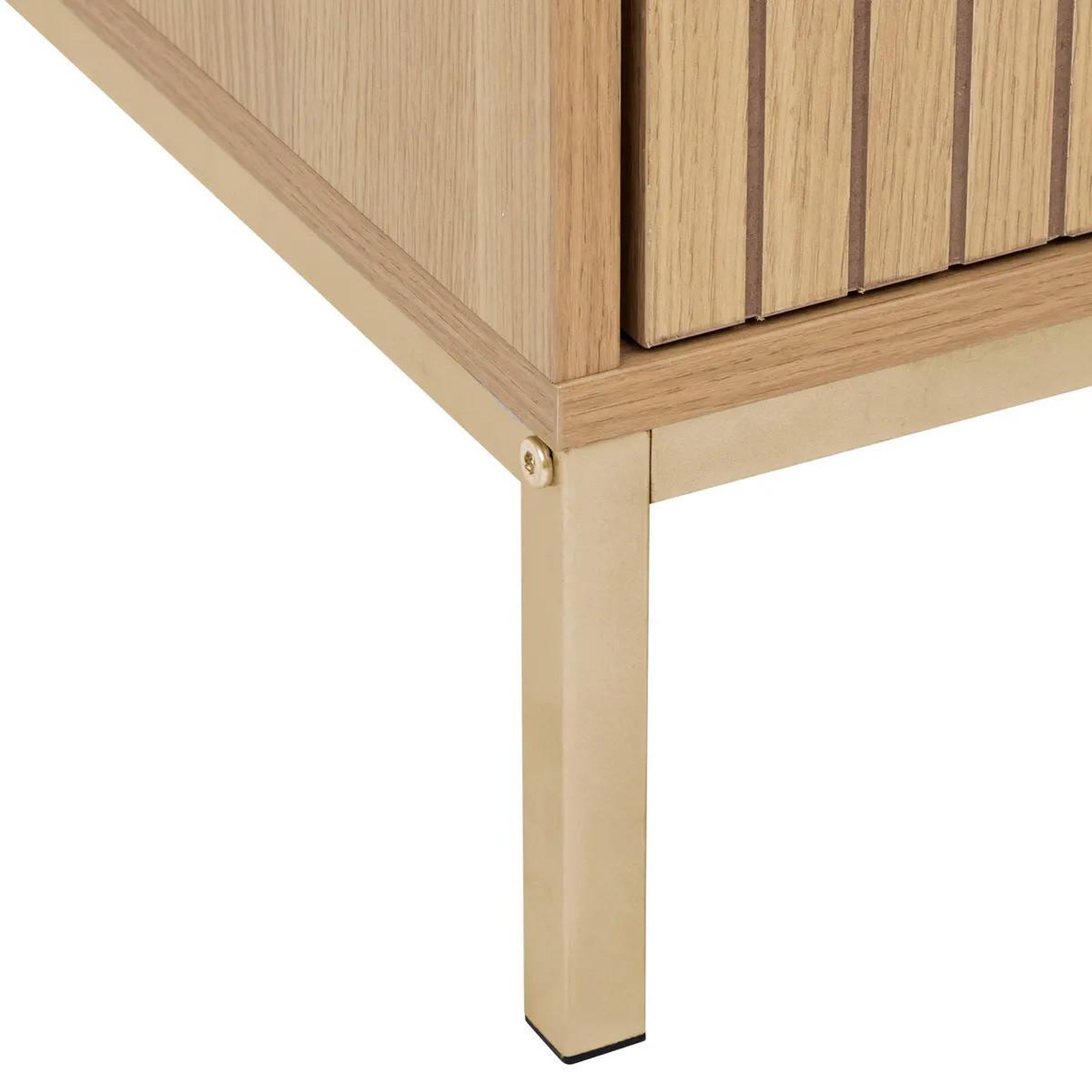 Voir la diapositive 5 : FIVE Table de chevet 2 tiroirs  tasso  52cm naturel