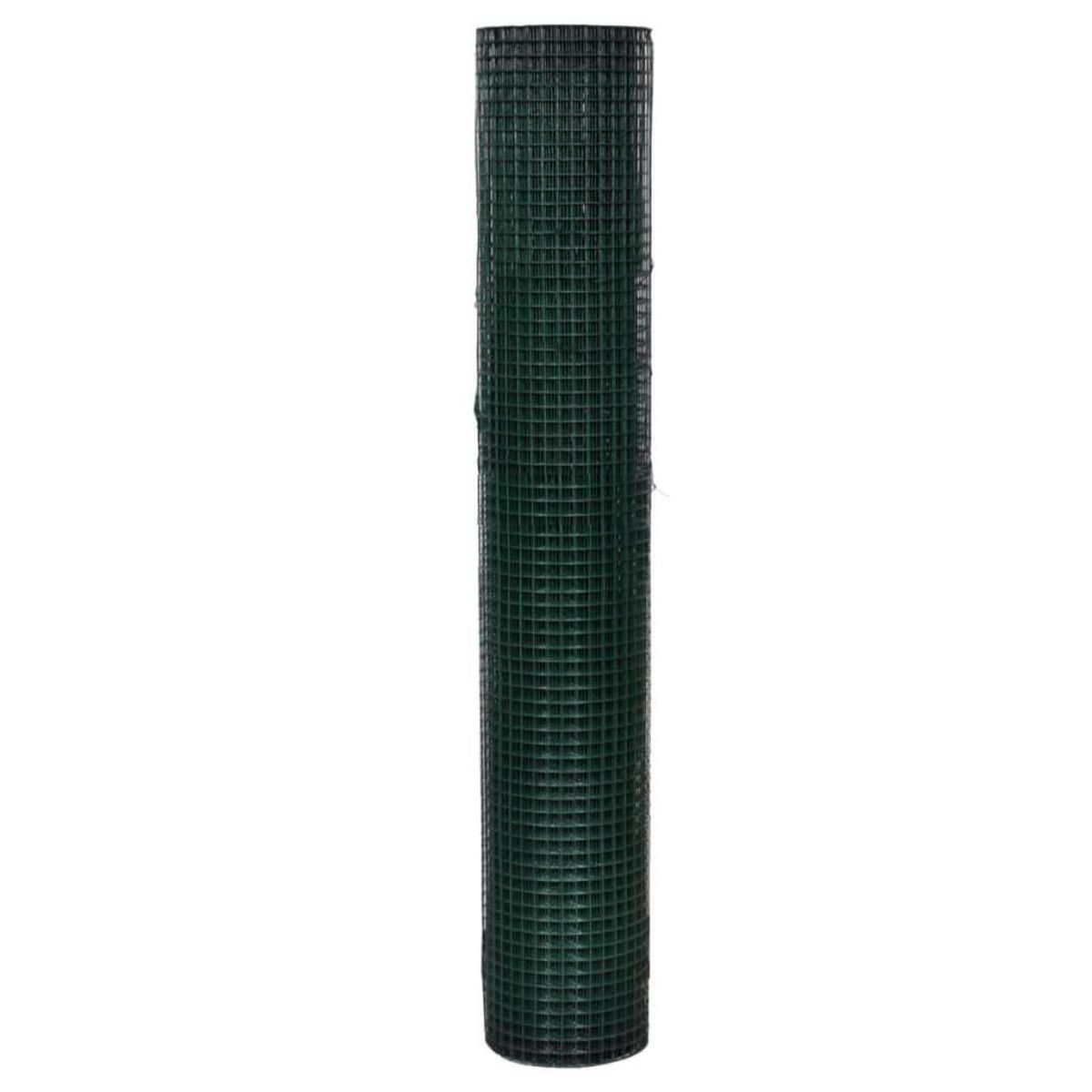 VIDAXL Grillage acier galvanise et revetement en PVC 10x1 m vert