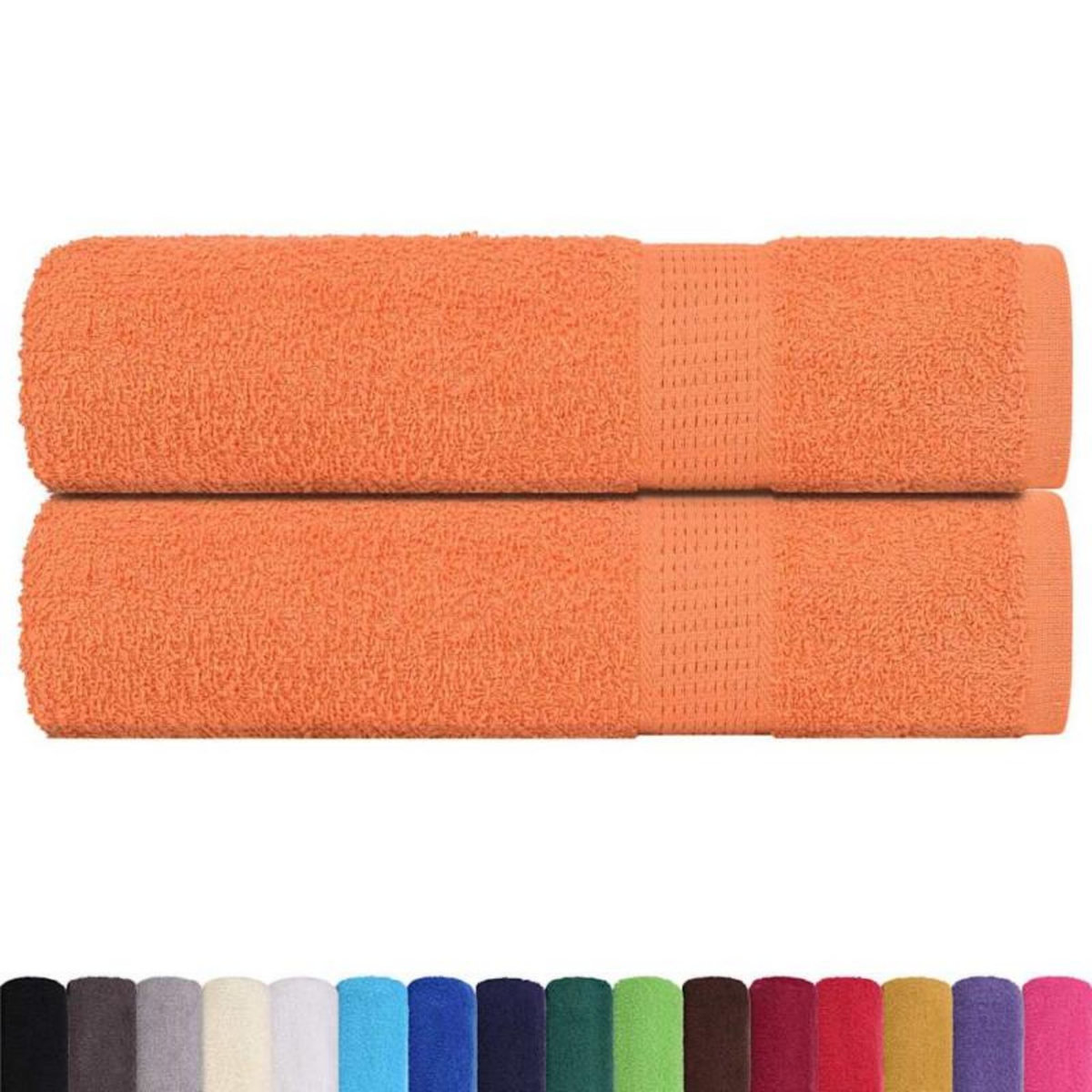 VIDAXL Serviettes de bain 2 pcs orange 100x150 cm 360 g m² 100% coton