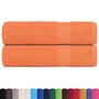 Voir la diapositive 2 : VIDAXL Serviettes de bain 2 pcs orange 100x150 cm 360 g m² 100% coton