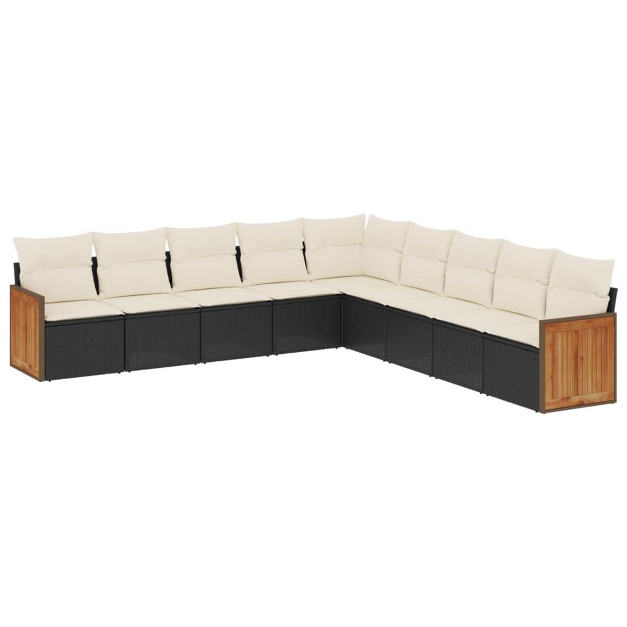 Voir la diapositive 2 : VIDAXL Salon de jardin 9 pcs avec coussins noir resine tressee