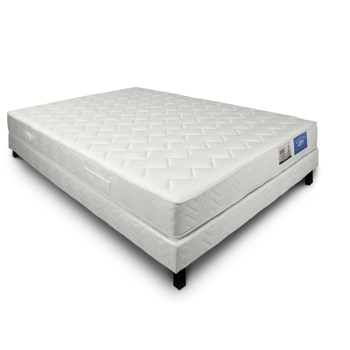 BELLE LITERIE BENOIST 160x200 cm - Matelas latex PERCE NEIGE + sommier tapissier FEROE + 4 pieds