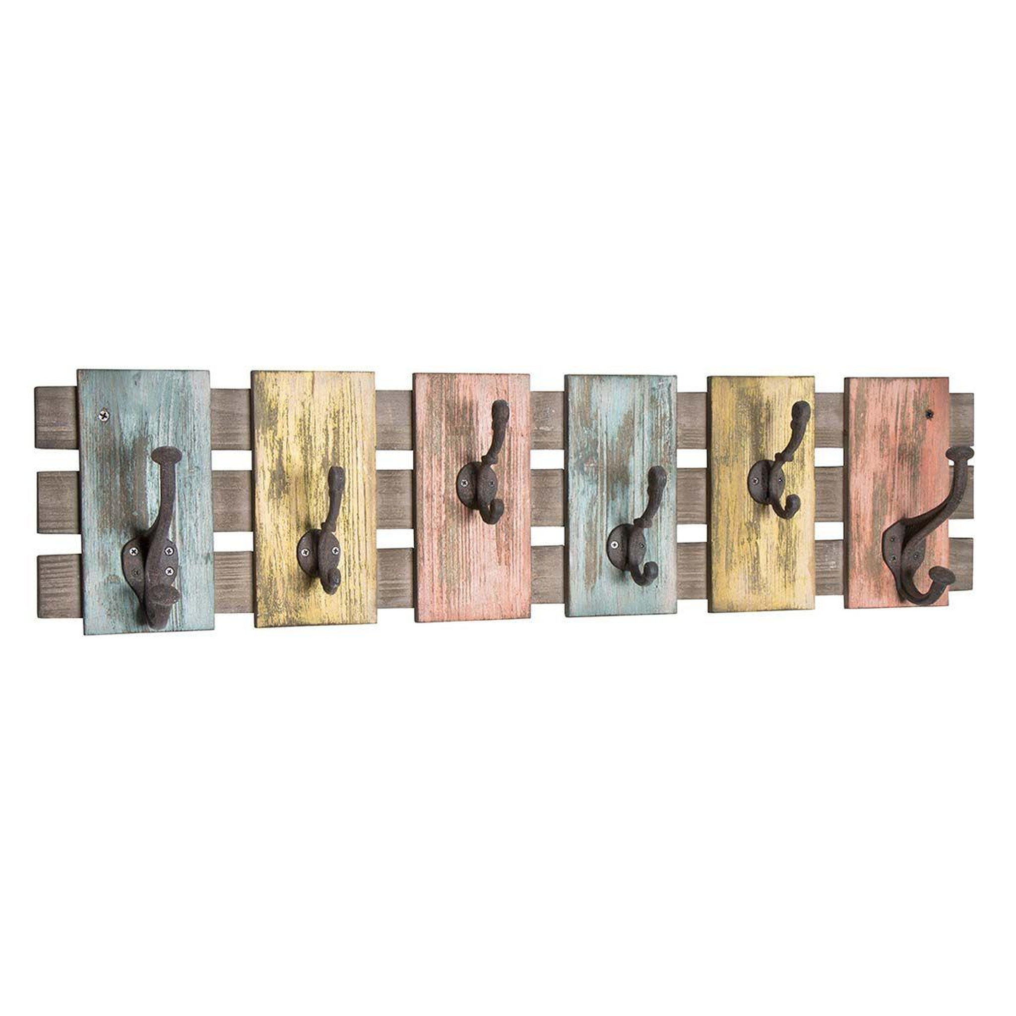 Paris Prix Patère murale en bois  6 crochets  81cm multicolore