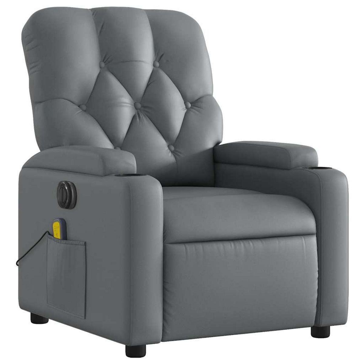VIDAXL Fauteuil de massage inclinable electrique gris similicuir