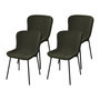 Voir la diapositive 1 : LISA DESIGN Castillo - lot de 4 chaises - kaki - en tissu bouclette