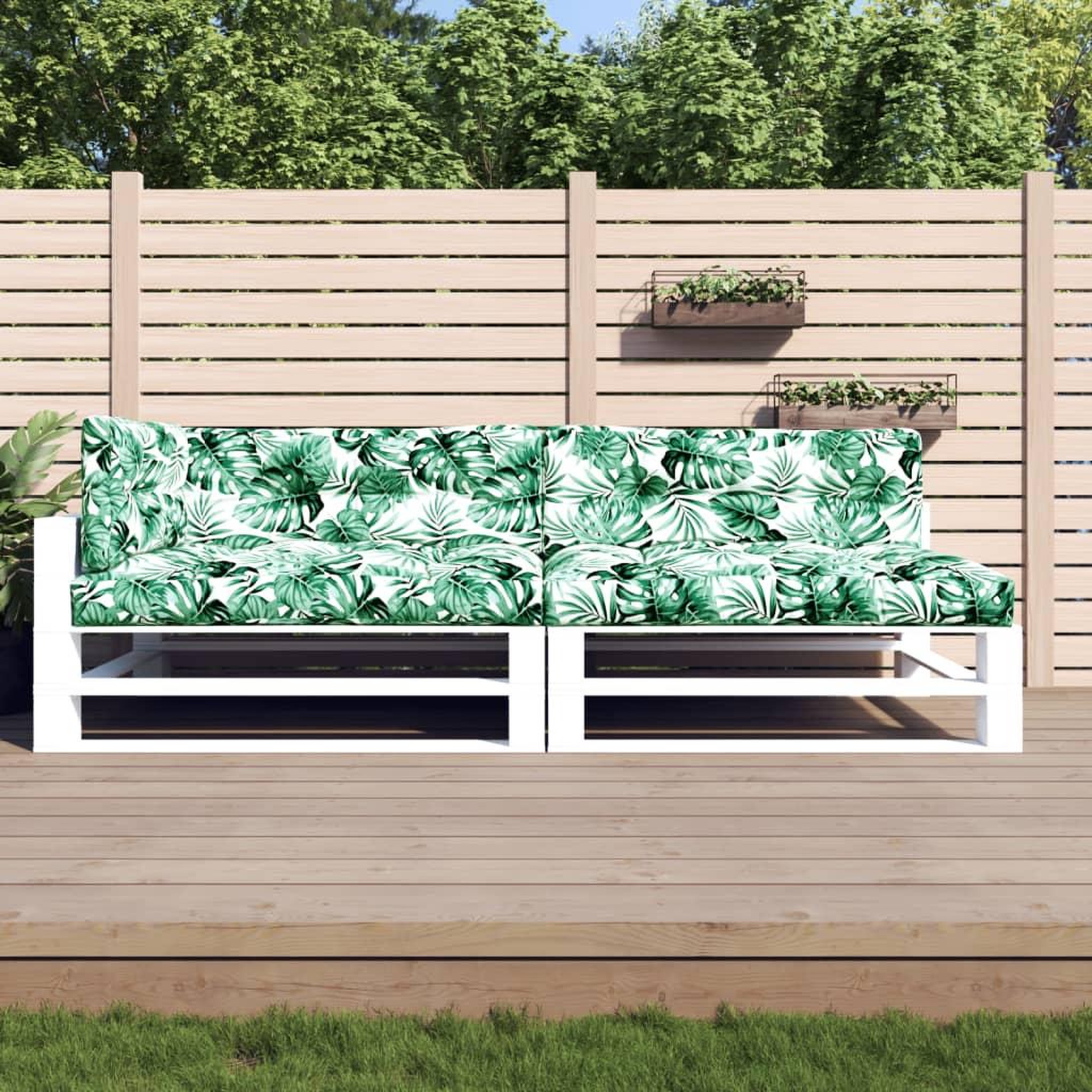 VIDAXL Coussins de palette 5 pcs motif de feuilles tissu