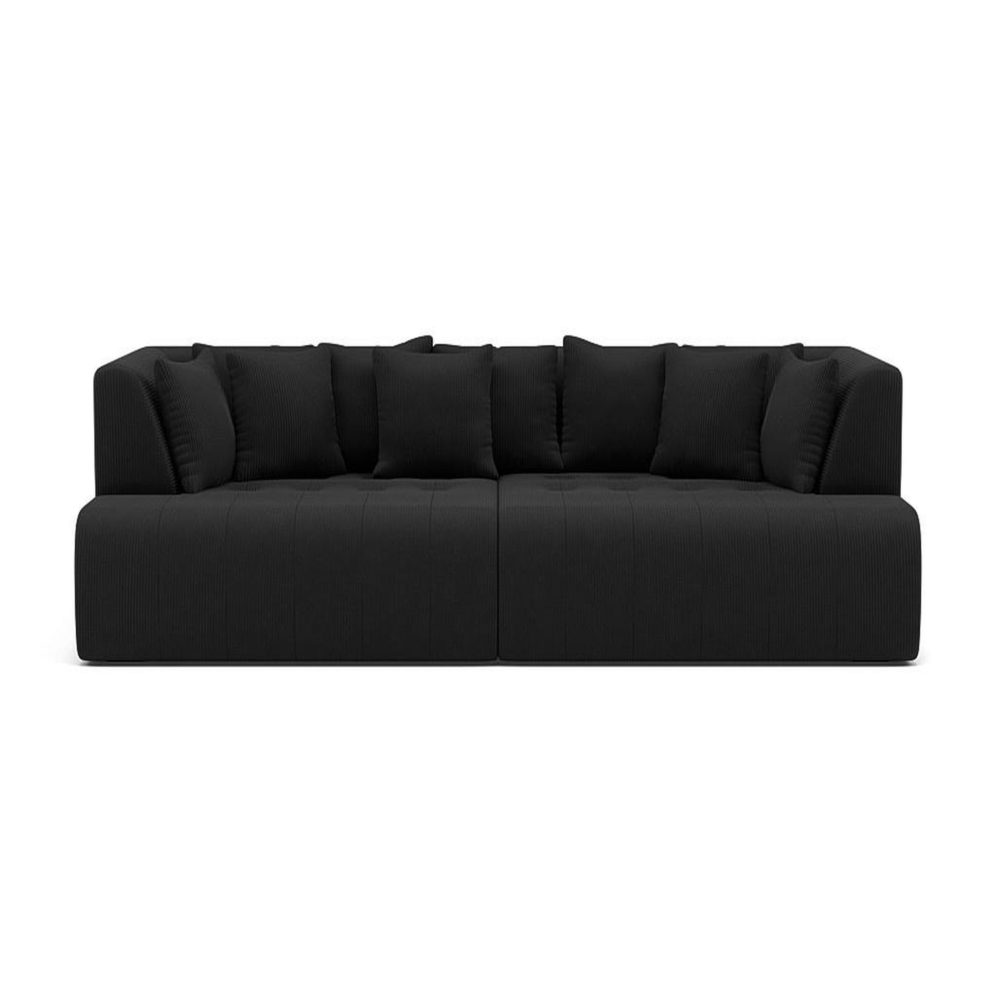 Voir la diapositive 1 : LISA DESIGN Onyx - canapé droit 4 places avec double méridienne - assise profonde - en velours côtelé