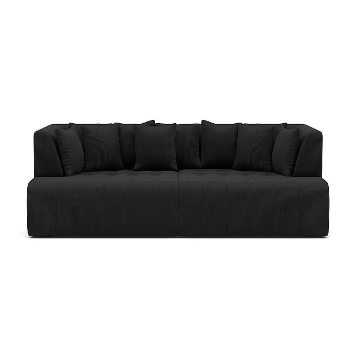 LISA DESIGN Onyx - canapé droit 4 places avec double méridienne - assise profonde - en velours côtelé