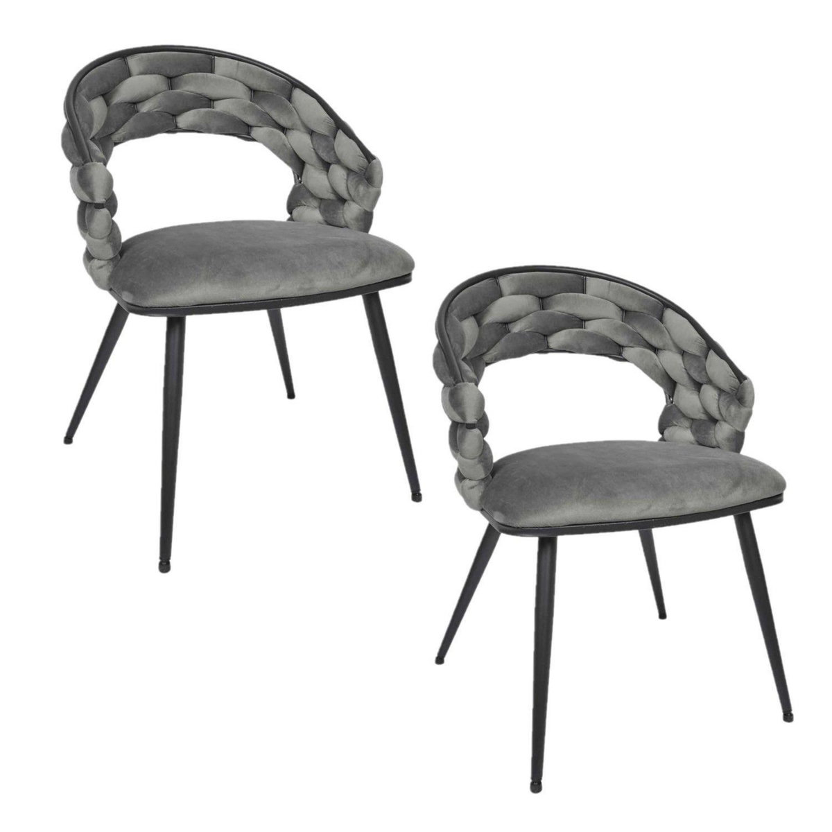 The Home Deco Factory Lot de 2 chaises assise tressée LUND