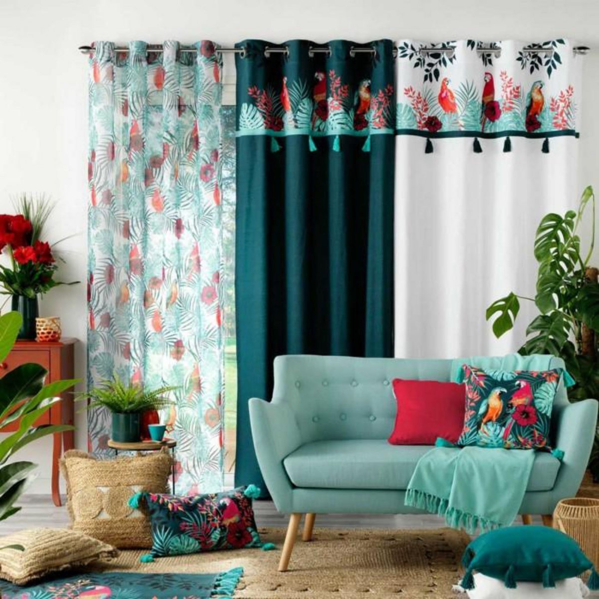 Paris Prix Rideau Voilage à Œillets  Caracas Line  140x240cm Blanc