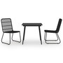 Voir la diapositive 2 : VIDAXL Ensemble a manger d'exterieur 3 pcs resine tressee et verre