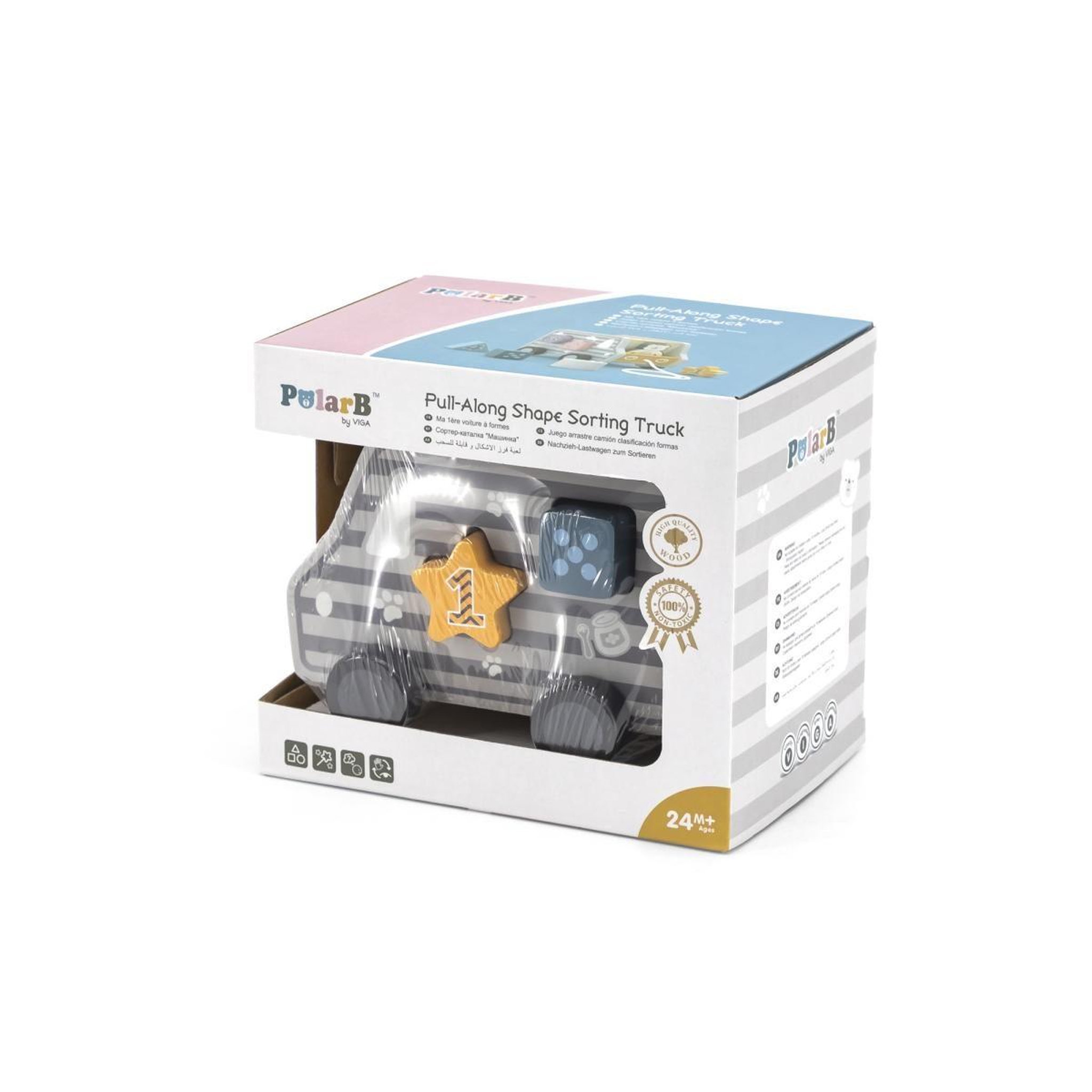 Voir la diapositive 3 : VIGA Jouet à tirer  44041 polarb - voiture trieuse 2 en 1