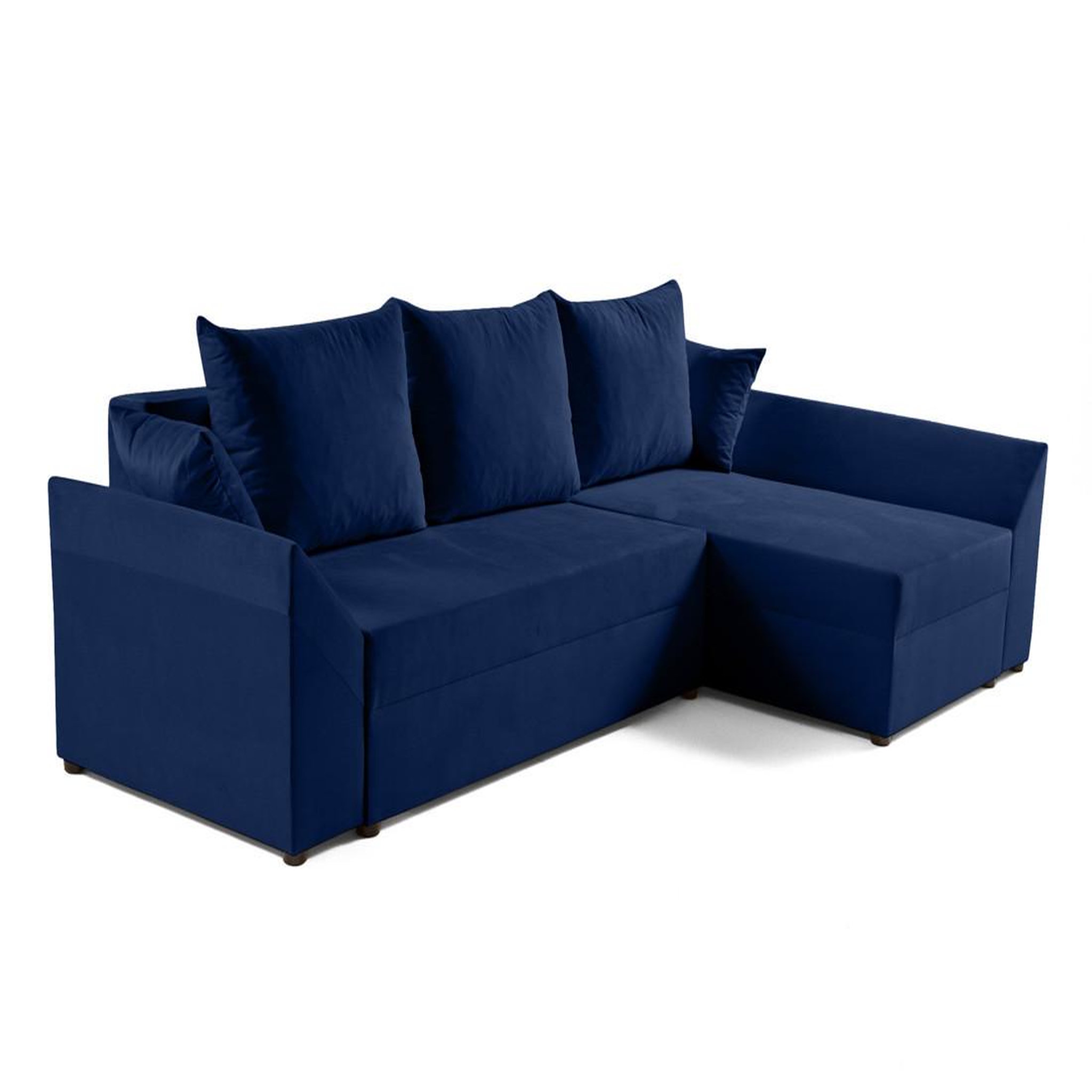 Voir la diapositive 4 : BEST MOBILIER Mike - canapé d'angle réversible - 4 places - convertible avec coffre - en velours