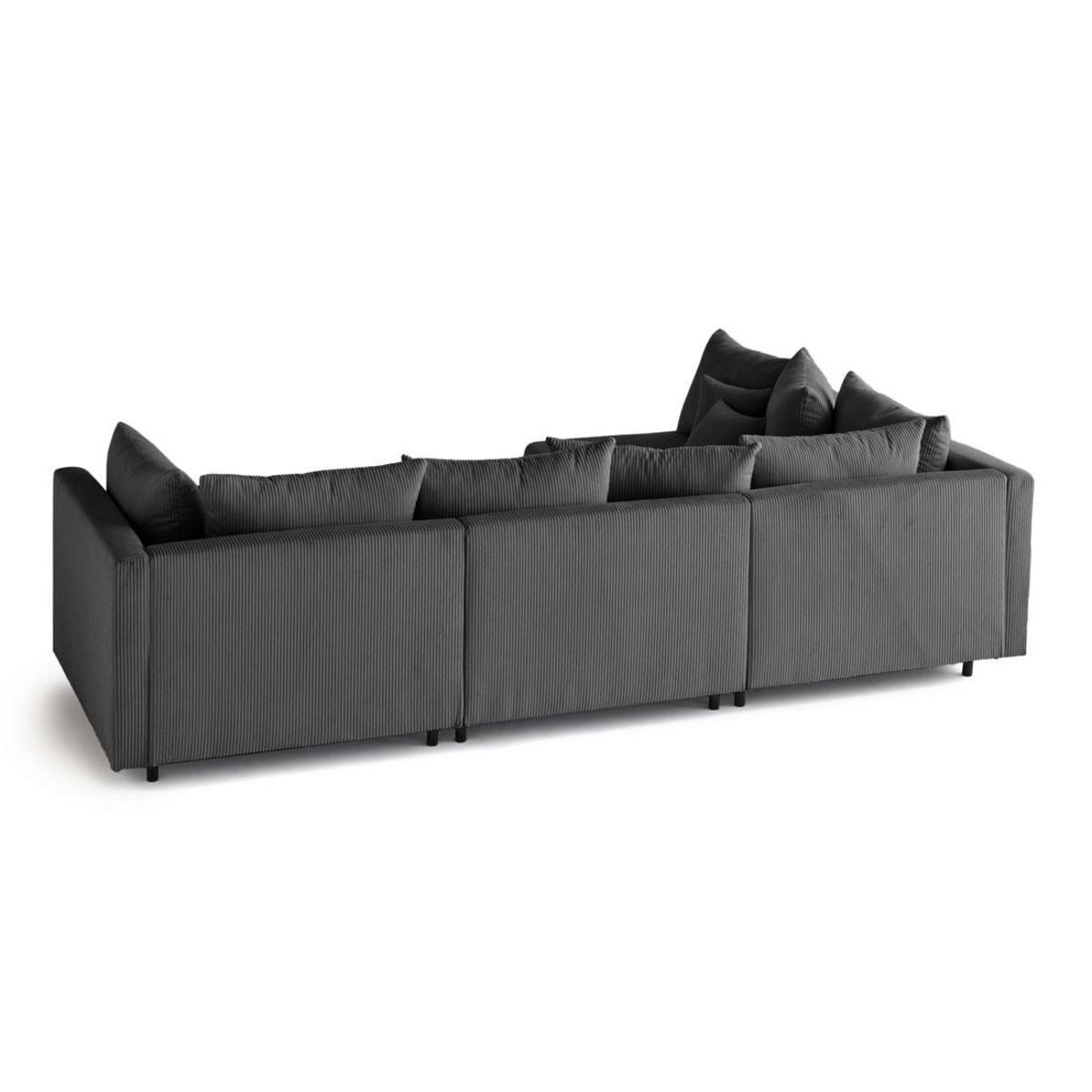 LISA DESIGN Edinburg - canapé modulable d'angle réversible 4 places - en velours côtelé