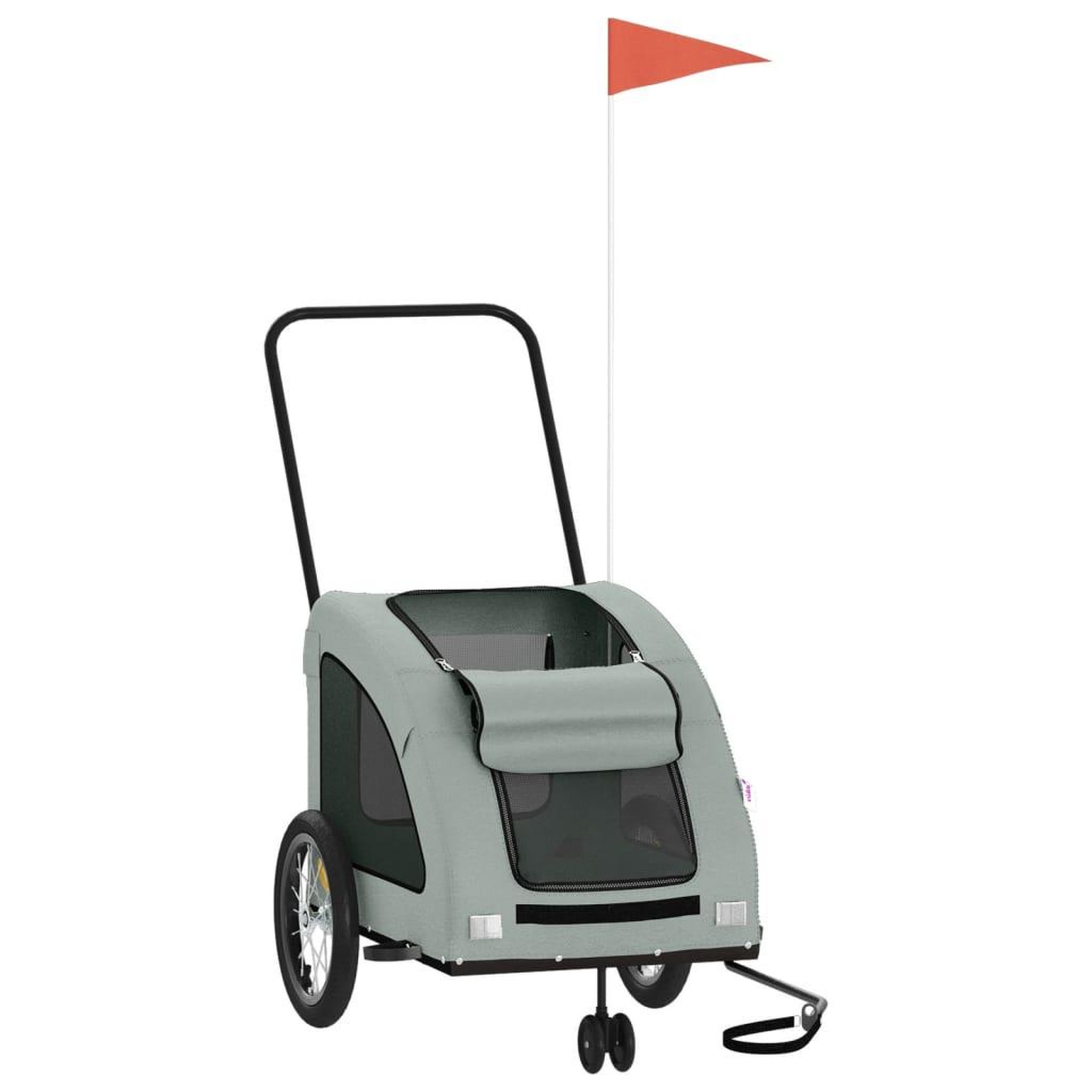 Voir la diapositive 3 : VIDAXL Remorque de velo pour animaux de compagnie gris
